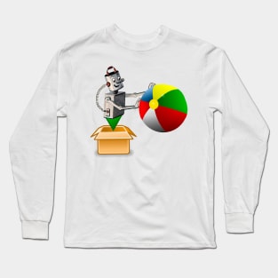 robot playing beach ball Long Sleeve T-Shirt